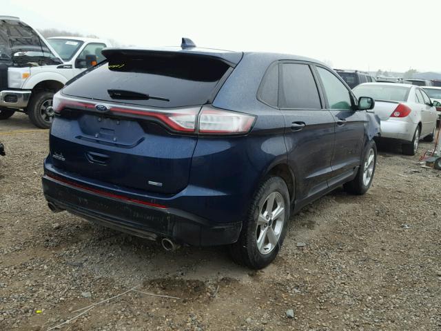 2FMPK4G92HBB41498 - 2017 FORD EDGE SE BLUE photo 4