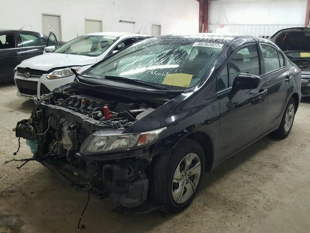 19XFB2F51EE030383 - 2014 HONDA CIVIC LX BLACK photo 2