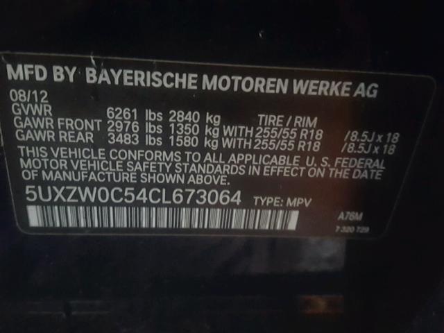 5UXZW0C54CL673064 - 2012 BMW X5 XDRIVE3 BLUE photo 10