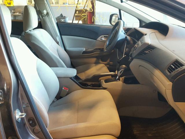 2HGFB2F51CH560288 - 2012 HONDA CIVIC LX GRAY photo 5