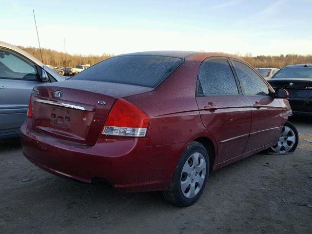 KNAFE221595657063 - 2009 KIA SPECTRA EX RED photo 4