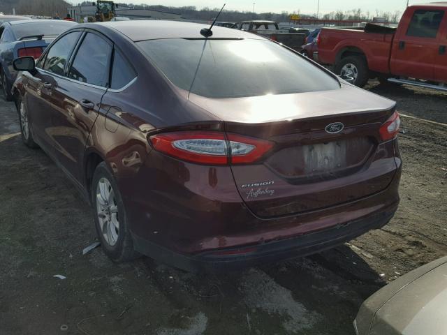 3FA6P0G79FR293582 - 2015 FORD FUSION S RED photo 3