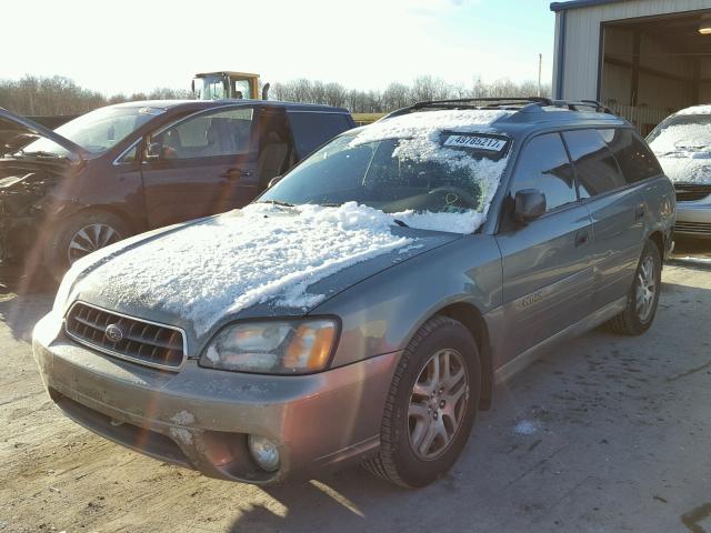 4S3BH675637649366 - 2003 SUBARU LEGACY OUT GREEN photo 2