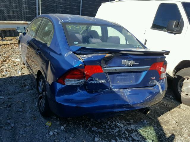 2HGFA55529H703117 - 2009 HONDA CIVIC SI BLUE photo 3