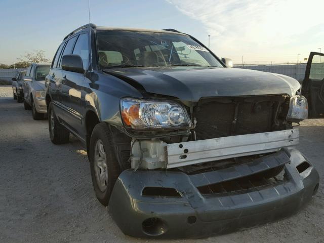 JTEGD21A850113218 - 2005 TOYOTA HIGHLANDER GREEN photo 1