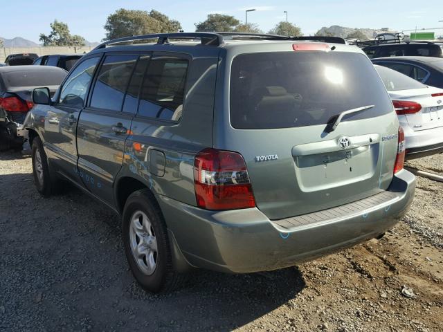 JTEGD21A850113218 - 2005 TOYOTA HIGHLANDER GREEN photo 3