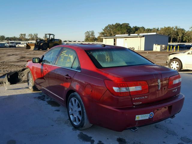 3LNHM26T88R635401 - 2008 LINCOLN MKZ RED photo 3