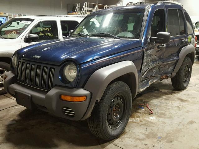 1J4GL48K34W200693 - 2004 JEEP LIBERTY SP BLUE photo 2