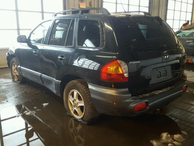 KM8SC73D14U800565 - 2004 HYUNDAI SANTA FE G BLACK photo 3