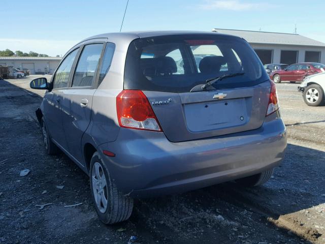 KL1TD66687B778455 - 2007 CHEVROLET AVEO BASE Szary zdjęcie 3