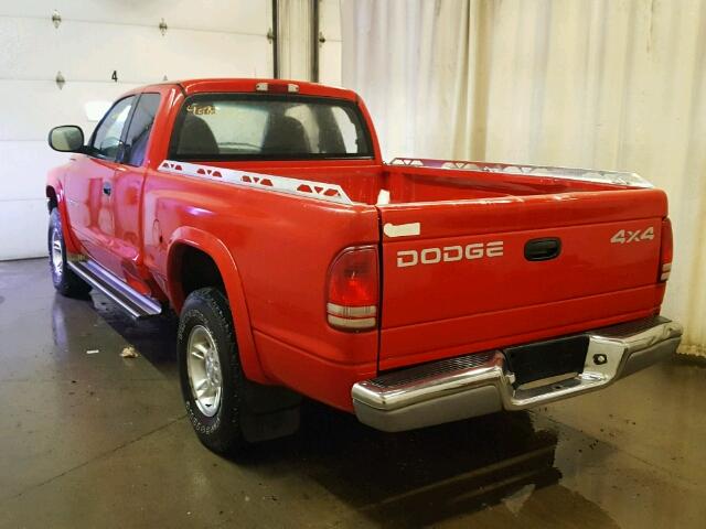 1B7GG22Y5XS227496 - 1999 DODGE DAKOTA RED photo 3