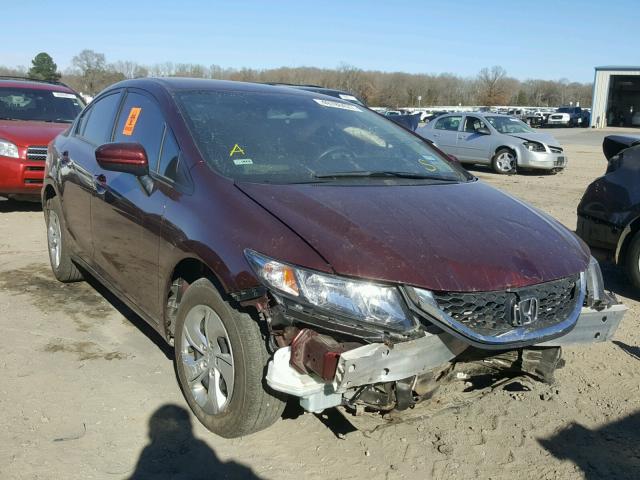 19XFB2F54FE112142 - 2015 HONDA CIVIC LX BURGUNDY photo 1