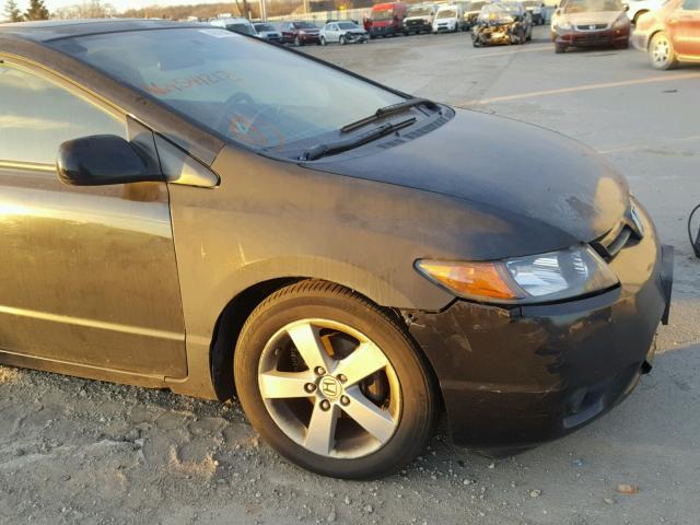 2HGFG12837H541212 - 2007 HONDA CIVIC EX BLACK photo 9