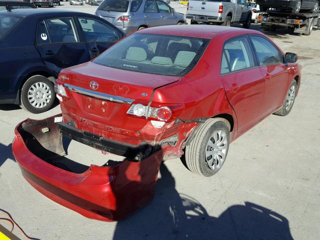 2T1BU4EE2DC098551 - 2013 TOYOTA COROLLA BA RED photo 4