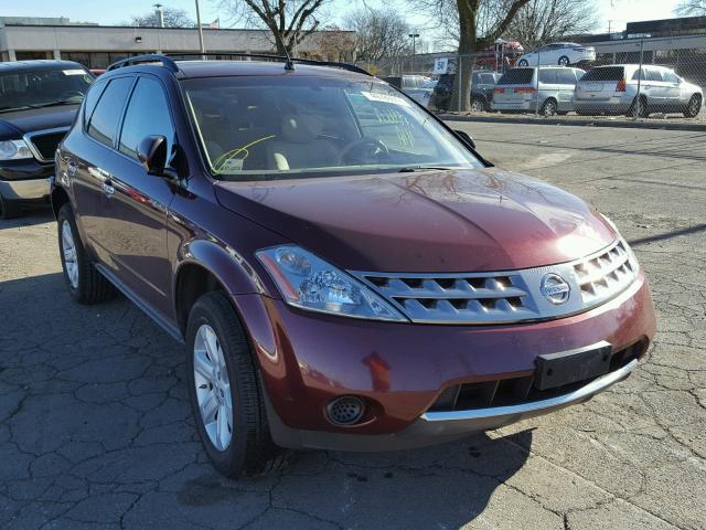 JN8AZ08T57W514608 - 2007 NISSAN MURANO SL MAROON photo 1