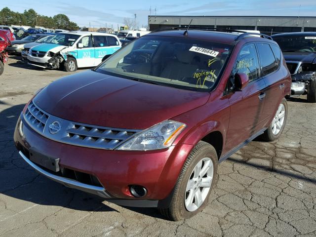 JN8AZ08T57W514608 - 2007 NISSAN MURANO SL MAROON photo 2