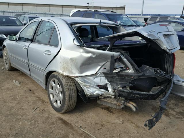 WDBRF92HX6F785077 - 2006 MERCEDES-BENZ C GENERATI SILVER photo 3