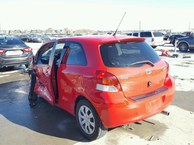 JTDJT903695226554 - 2009 TOYOTA YARIS RED photo 3