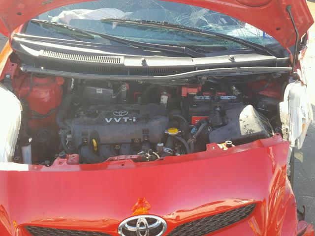 JTDJT903695226554 - 2009 TOYOTA YARIS RED photo 7