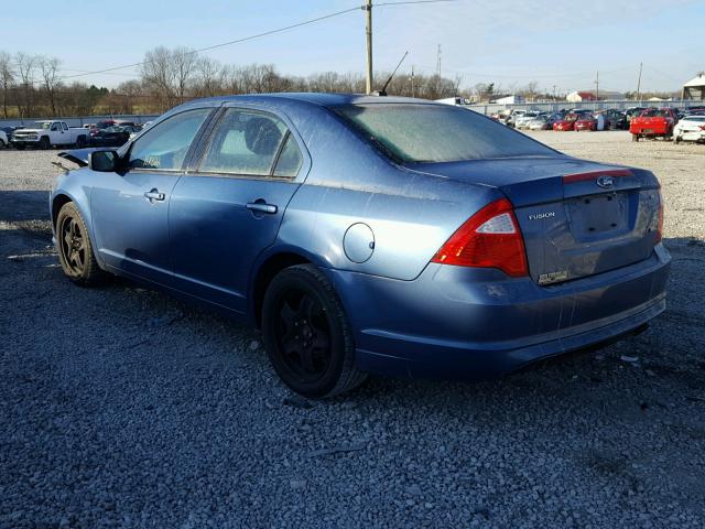 3FAHP0HA7AR301030 - 2010 FORD FUSION SE BLUE photo 3