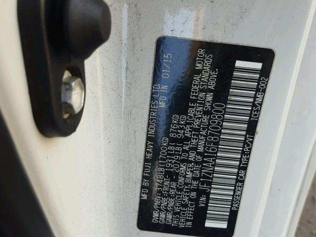 JF1ZNAA16F8709800 - 2015 TOYOTA SCION FR-S 白色 照片 10