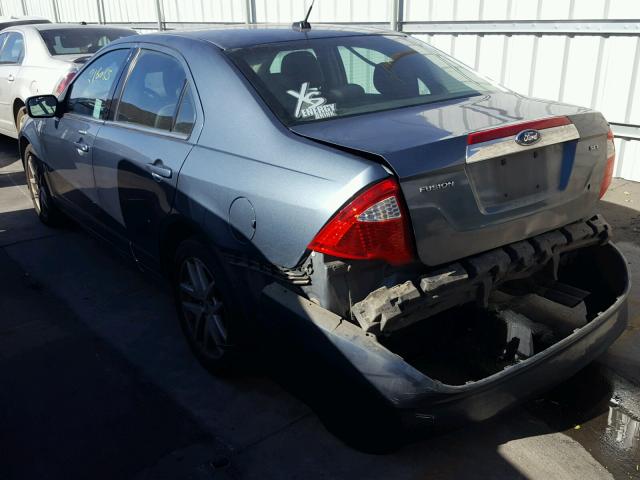 3FAHP0JA0BR276094 - 2011 FORD FUSION SEL BLUE photo 3