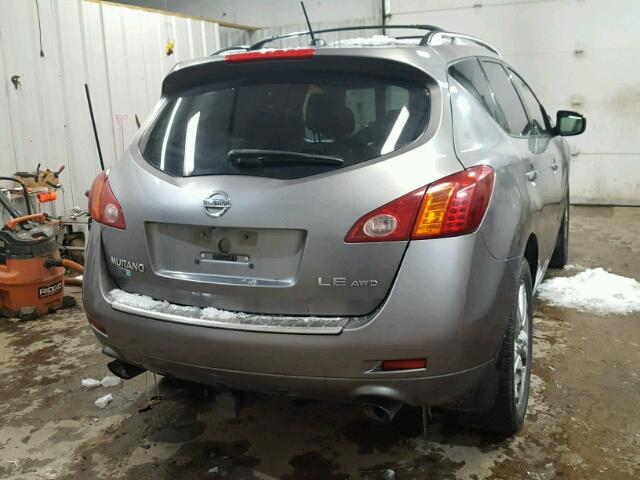 JN8AZ18W29W204693 - 2009 NISSAN MURANO S GRAY photo 4