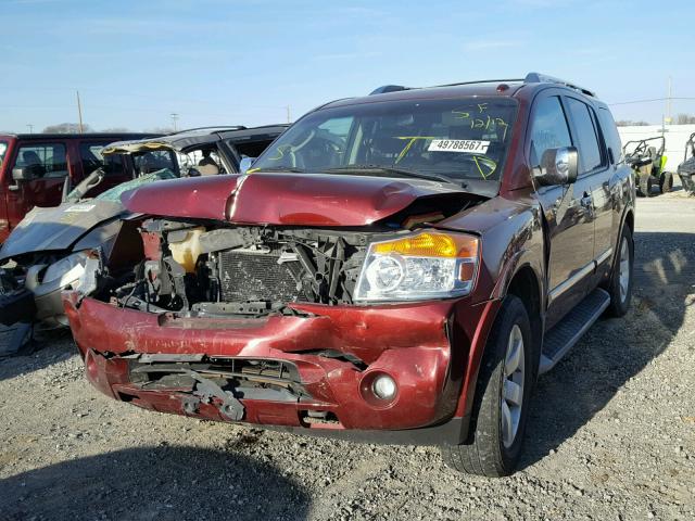 5N1AA0NC8BN610766 - 2011 NISSAN ARMADA SV MAROON photo 2