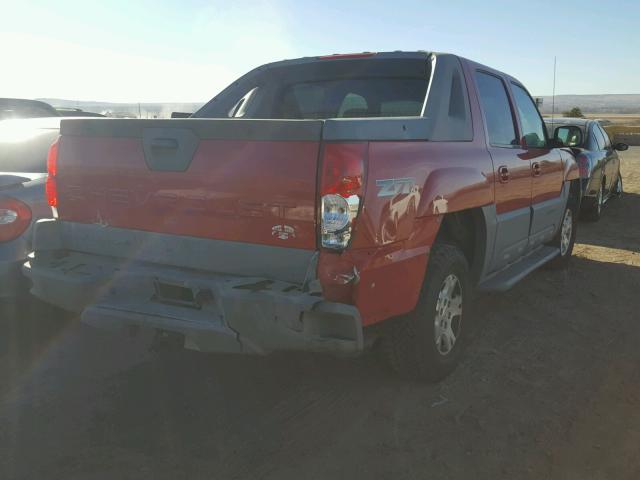 3GNEK13TX2G352746 - 2002 CHEVROLET AVALANCHE RED photo 4