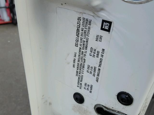 1G1ZT54825F175133 - 2005 CHEVROLET MALIBU LS Ağ foto 10