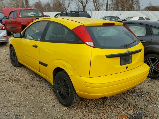 1FAFP31N76W205358 - 2006 FORD FOCUS ZX3 YELLOW photo 3