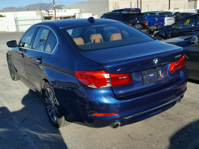 WBAJA7C54JWA73789 - 2018 BMW 530 XI BLUE photo 3