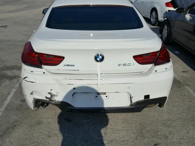 WBA6D6C55HG388531 - 2017 BMW 650 XI WHITE photo 9