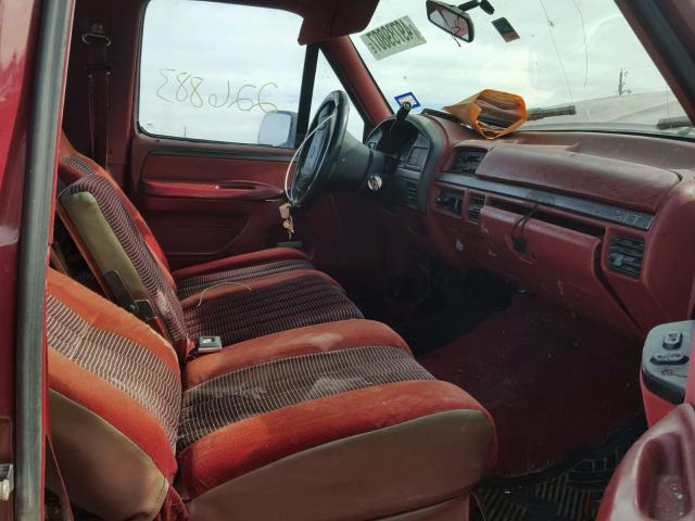 1FTEX15N2PKB62321 - 1993 FORD F150 RED photo 5