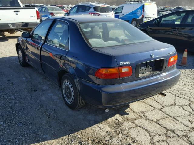 1HGEG8669SL059577 - 1995 HONDA CIVIC LX BLUE photo 3