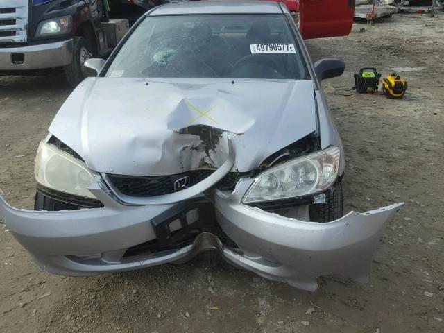 1HGEM22695L053634 - 2005 HONDA CIVIC LX SILVER photo 9