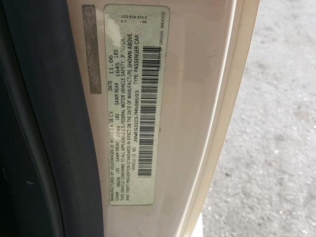 3VWEG31C57M508593 - 2007 VOLKSWAGEN NEW BEETLE 米色 照片 10