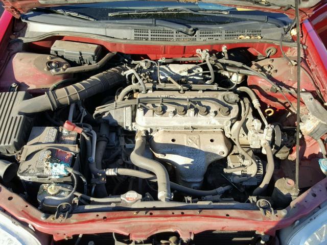 1HGCG3245WA015222 - 1998 HONDA ACCORD LX RED photo 7