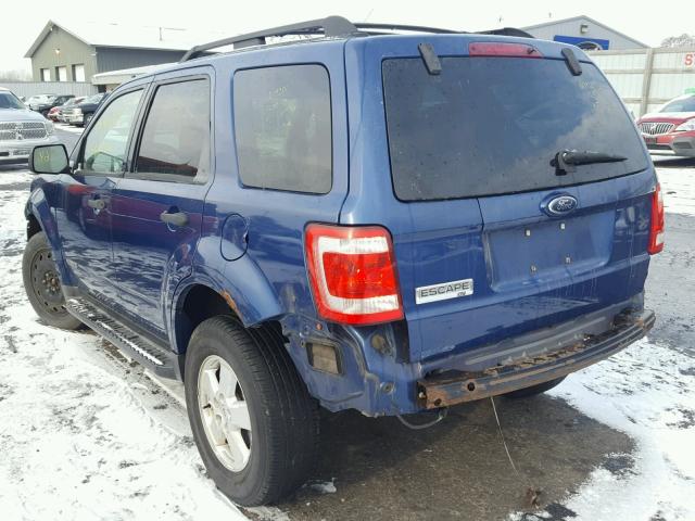 1FMCU03Z78KB50050 - 2008 FORD ESCAPE XLT BLUE photo 3