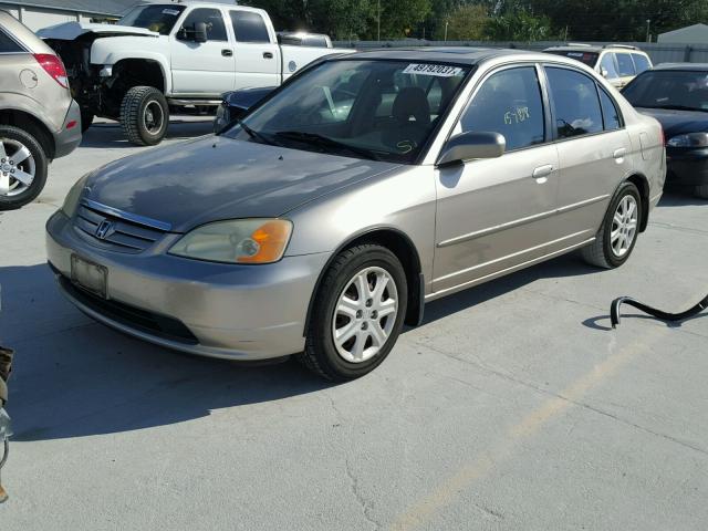 1HGES26763L005143 - 2003 HONDA CIVIC EX BEIGE photo 2