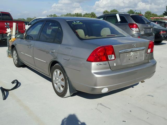 1HGES26763L005143 - 2003 HONDA CIVIC EX BEIGE photo 3