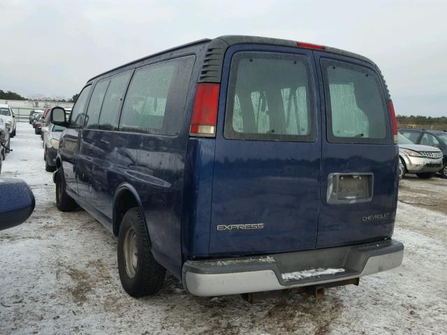 1GNFG15R521142609 - 2002 CHEVROLET EXPRESS G1 BLUE photo 3