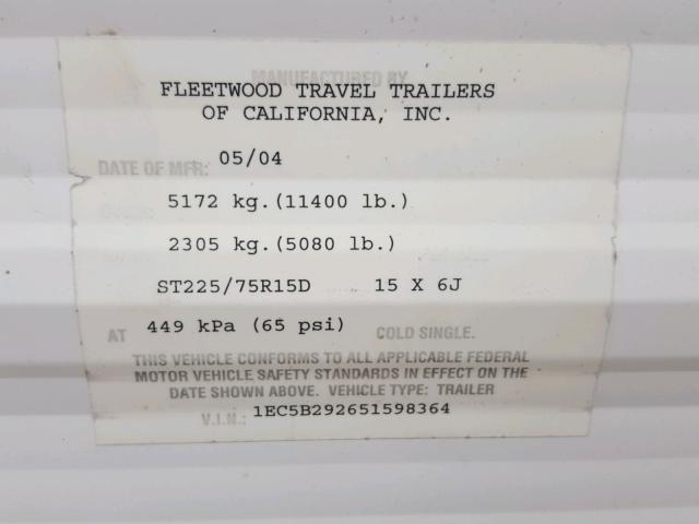 1EC5B292651598364 - 2005 UTILITY TRAILER TWO TONE photo 10