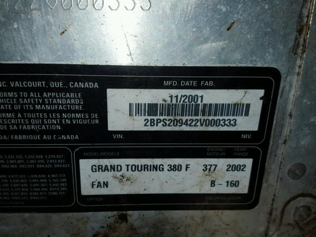 2BPS209422V000333 - 2002 SKID GRAND TOUR BLUE photo 10