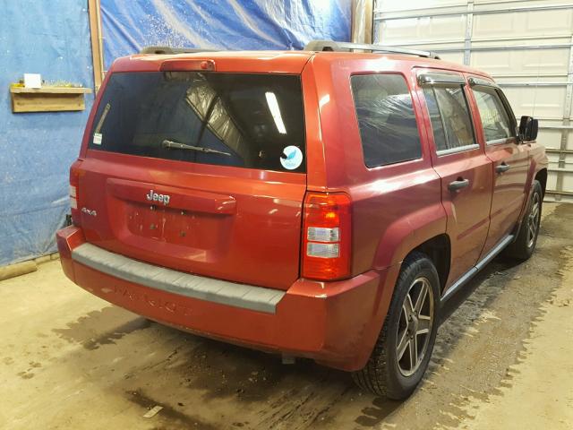 1J8FF28WX8D778381 - 2008 JEEP PATRIOT SP RED photo 4