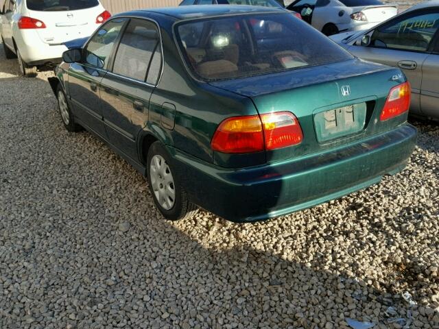 1HGEJ6570XL022585 - 1999 HONDA CIVIC LX GREEN photo 3