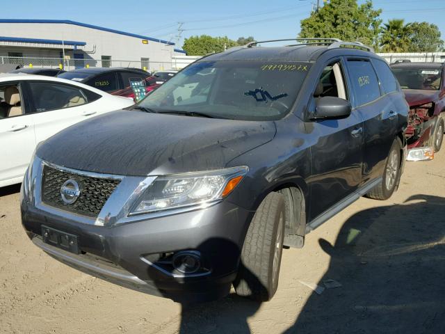 5N1AR2MN1EC625567 - 2014 NISSAN PATHFINDER GRAY photo 2