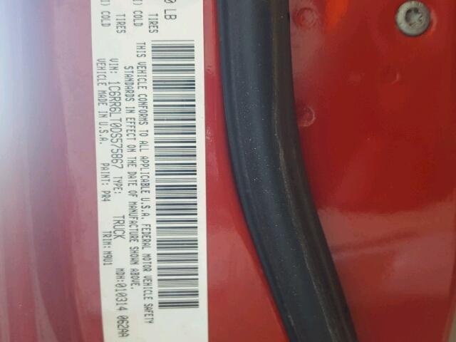 1C6RR6LT0DS575867 - 2013 RAM 1500 SLT Qırmızı foto 10