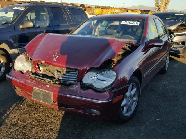 WDBRF61J92F294836 - 2002 MERCEDES-BENZ C 240 RED photo 2