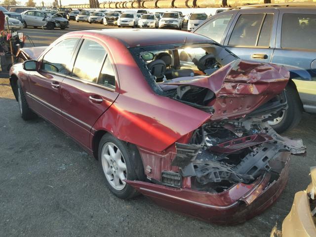 WDBRF61J92F294836 - 2002 MERCEDES-BENZ C 240 RED photo 3